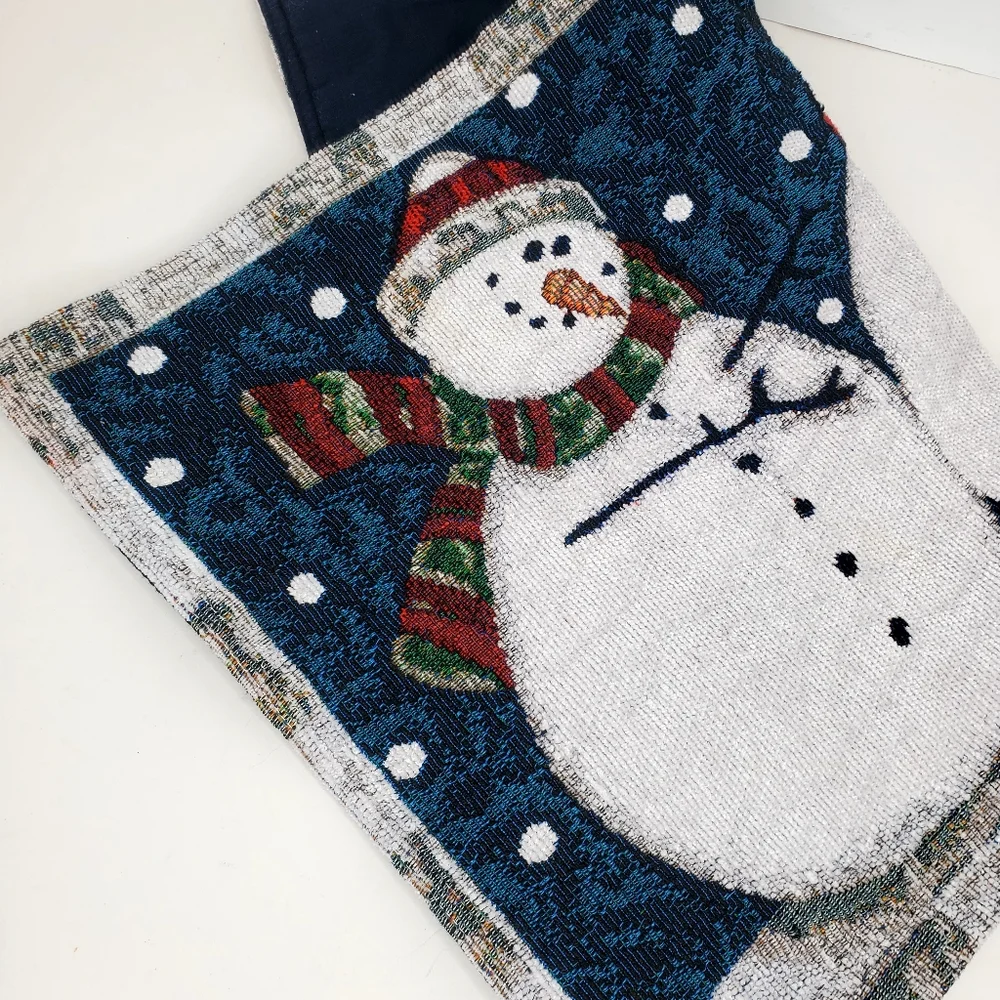 Snowmen Snowing Rectangle w/ Fabric Backing Snowman Placemat‎